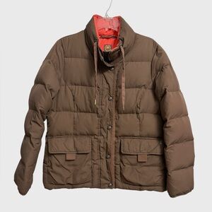 Joules Brown Down Puffer Jacket Women's UK 16 US 12 Quilted Winter Coat Country